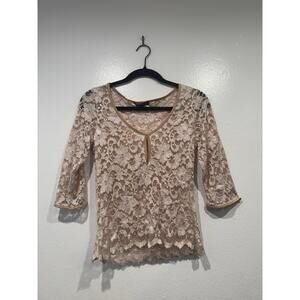 Ann Ferriday‎ Sheer Lace Top Womens One Size Whimsigoth Victorian 90s Y2K Look